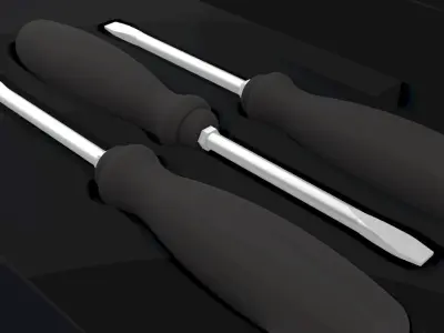 Toolbox With Tools Low-poly 3D model