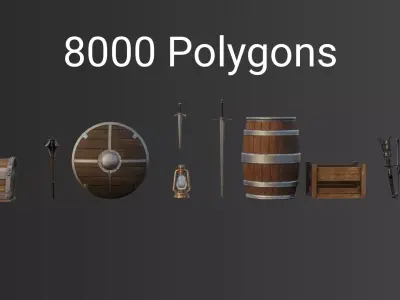 Medieval Starter Pack Low Poly Game Assets Low-poly 3D model