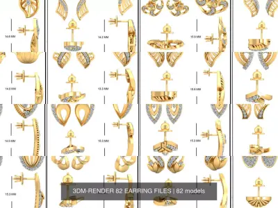 STL 82 EARRING FILES 3D Model Pack