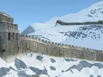 The Great Wall in winter 3D model