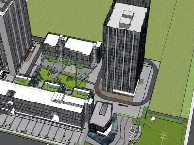Commercial office building 3d model 3D model purchase