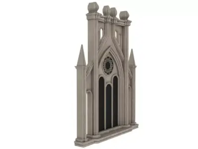 Gothic Window 3D model 2