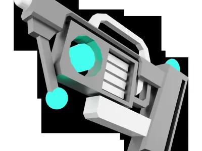 3d game pistol low poly icon 3D model purchase