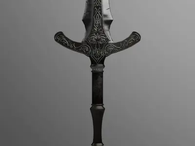 Old sword Low-poly 3D model