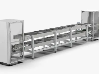 Double Speed Pipeline with Up and Down Circulation Free 3D model