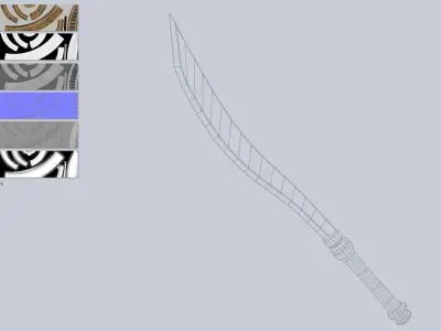 Anubis blade Low-poly 3D model