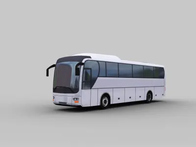 Low Poly Coach Bus Low-poly 3D model