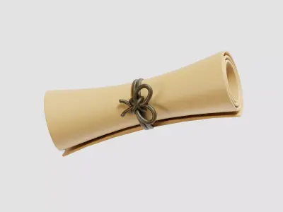 Paper Scroll Low-poly 3D model