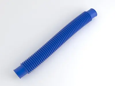 Hog Oval Corrugated Hose 01 Blue 3D model