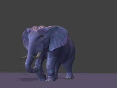Elephant with tusks 3D model get