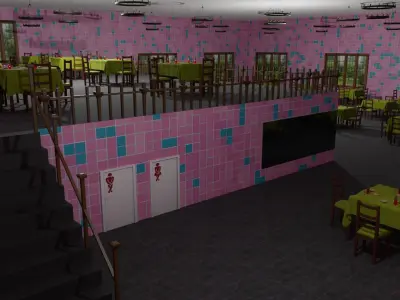 Restaurant  Low-poly 3D model buy