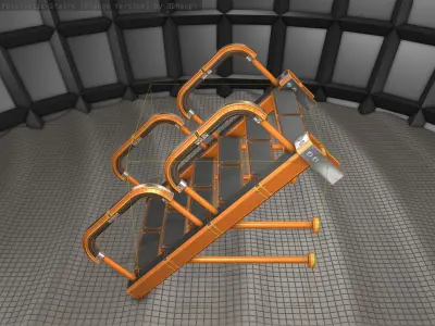 Sci-Fi Stairs - 25 - Orange Version Low-poly 3D model