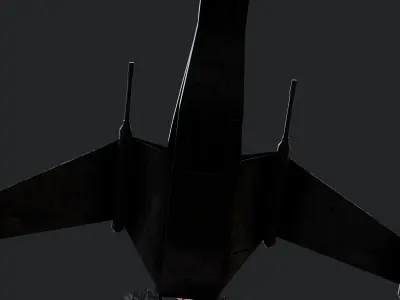 Futuristic Sci-Fi Air Force Airplane Space Ship Low-poly 3D model