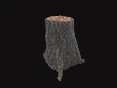 Medieval Tree Trunk V04 Low-poly 3D model