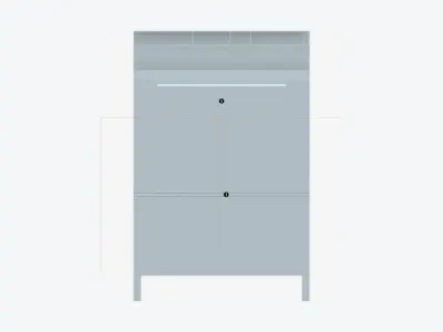 Desk - Floor Mount - Locka - Cabinet Shop Low-poly 3D model