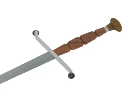 Estoc medieval sword icon in cartoon style Low-poly 3D model