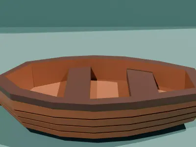 Boat made with perfection Low-poly 3D model