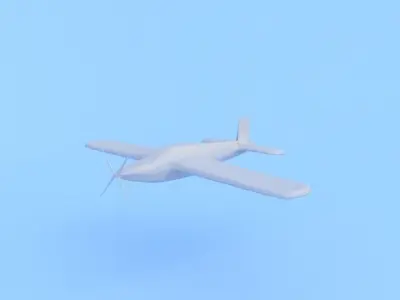 3D model of airplane Utva 75 Free low-poly 3D model