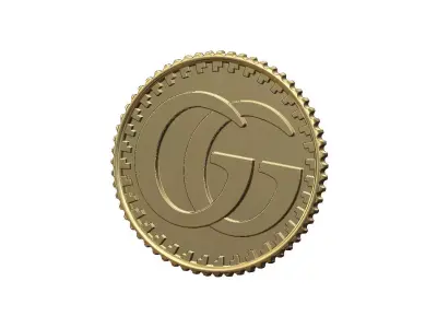 GG fashion brand coin 3D print model