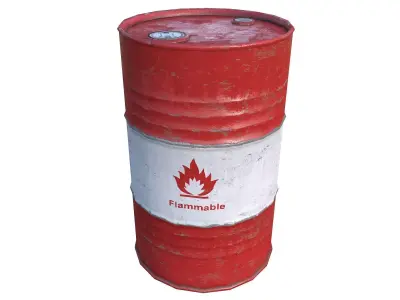 Oil Barrel Low-poly 3D model 9