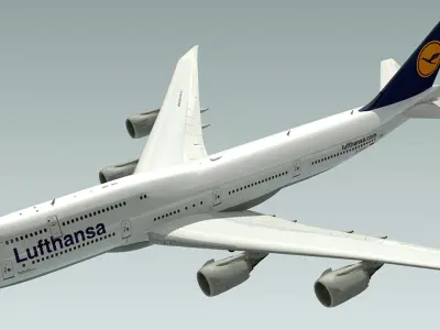 Boeing 747-8 Lufthansa 3D model