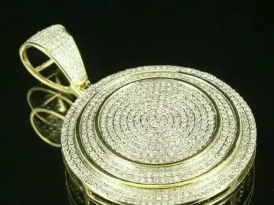 Luxury diamond round pendant  3D print model purchase