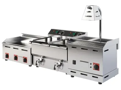 Electric Fryer and Grill Set 3D model