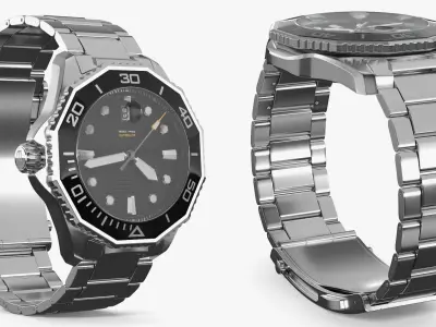  Classic Dive Metal Watch Black 