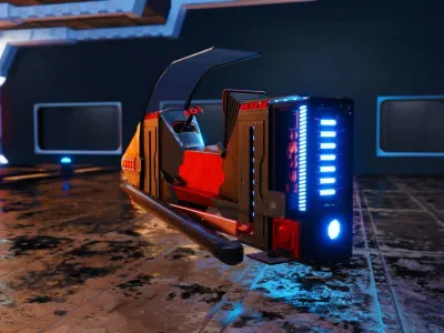SCI-FI HOVER BIKE Low-poly 3D model