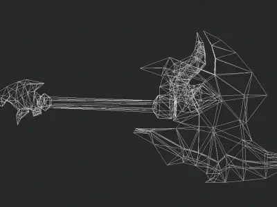 Futuristic Axe Low-poly 3D model buy