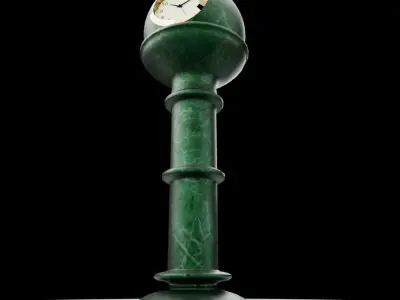 Antique marble table clock 3D model