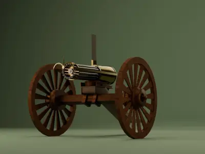 3D models of Gatlinggun  Free low-poly 3D model