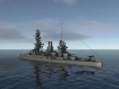 JAPANESE BATTLESHIP FUSO 3D MODEL 3D model