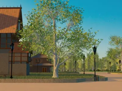 Abandoned Village Aerial View 3D model