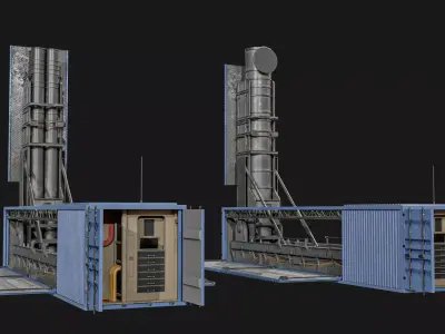 Container Missiles System Pack Low-poly 3D model