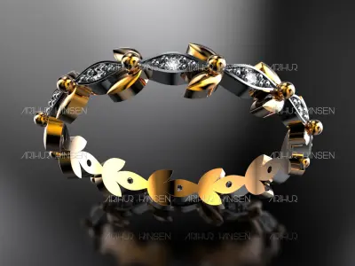 BEZEL Trefoil Band 3D print model