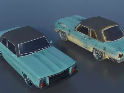 5 Cars Pack Game Ready Clean And Dirt Variants PBR Low-poly 3D model