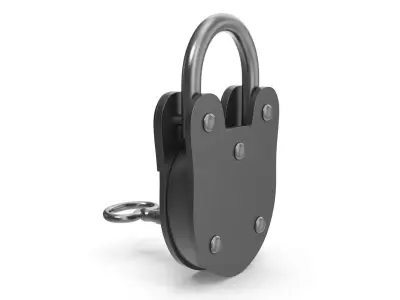 Old Lock and Key Low-poly 3D model