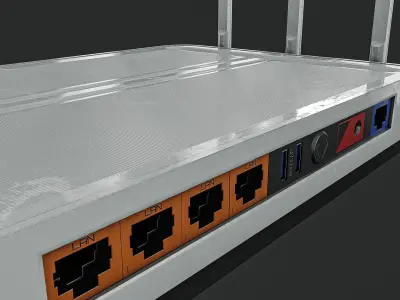 Router PBR 2 Types Low-poly 3D model