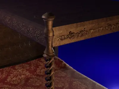 Four Poster Bed Low-poly 3D model