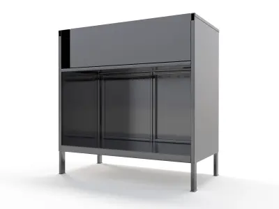Metal Sink with Cabinet Low-poly 3D model