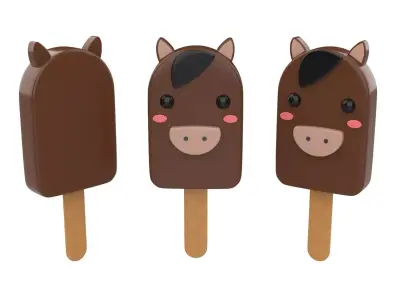 Cartoon Horse Ice Cream Cute Low-poly 3D model