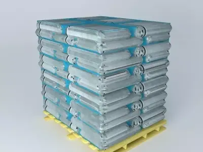 Pallet 60 bags Free 3D model