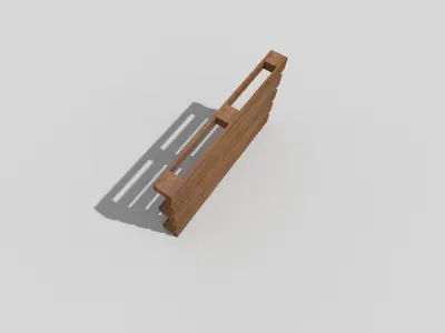 Wooden Pallet Low-poly 3D model 3