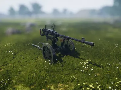 Gun Unreal Unity Ready Low-poly 3D model