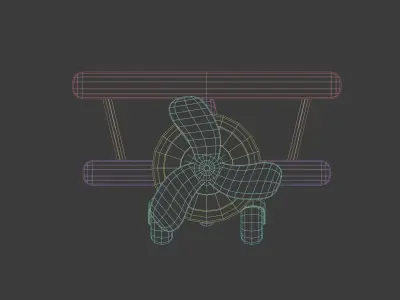 Green airplane Low-poly 3D model