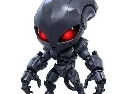 Stylized Chibi Warrior Robot 3D Model Low-poly 3D model