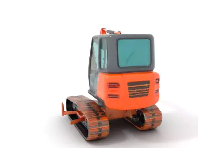 Orange Excavator model pack Low-poly 3D model