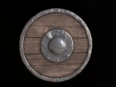Medieval Round Shield - PBR Game Ready Low-poly 3D model