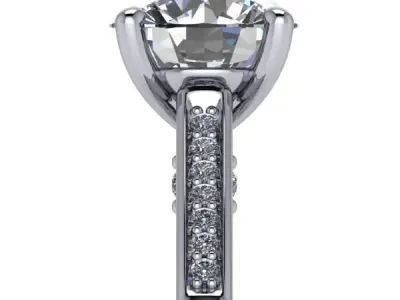 Antique scroll diamond engagement ring 3D print model